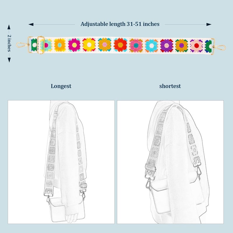 chushui Store Knit Purse Strap,Replacement Crossbody Wide Adjustable Shoulder Strap for Bag Handbag - Image 2